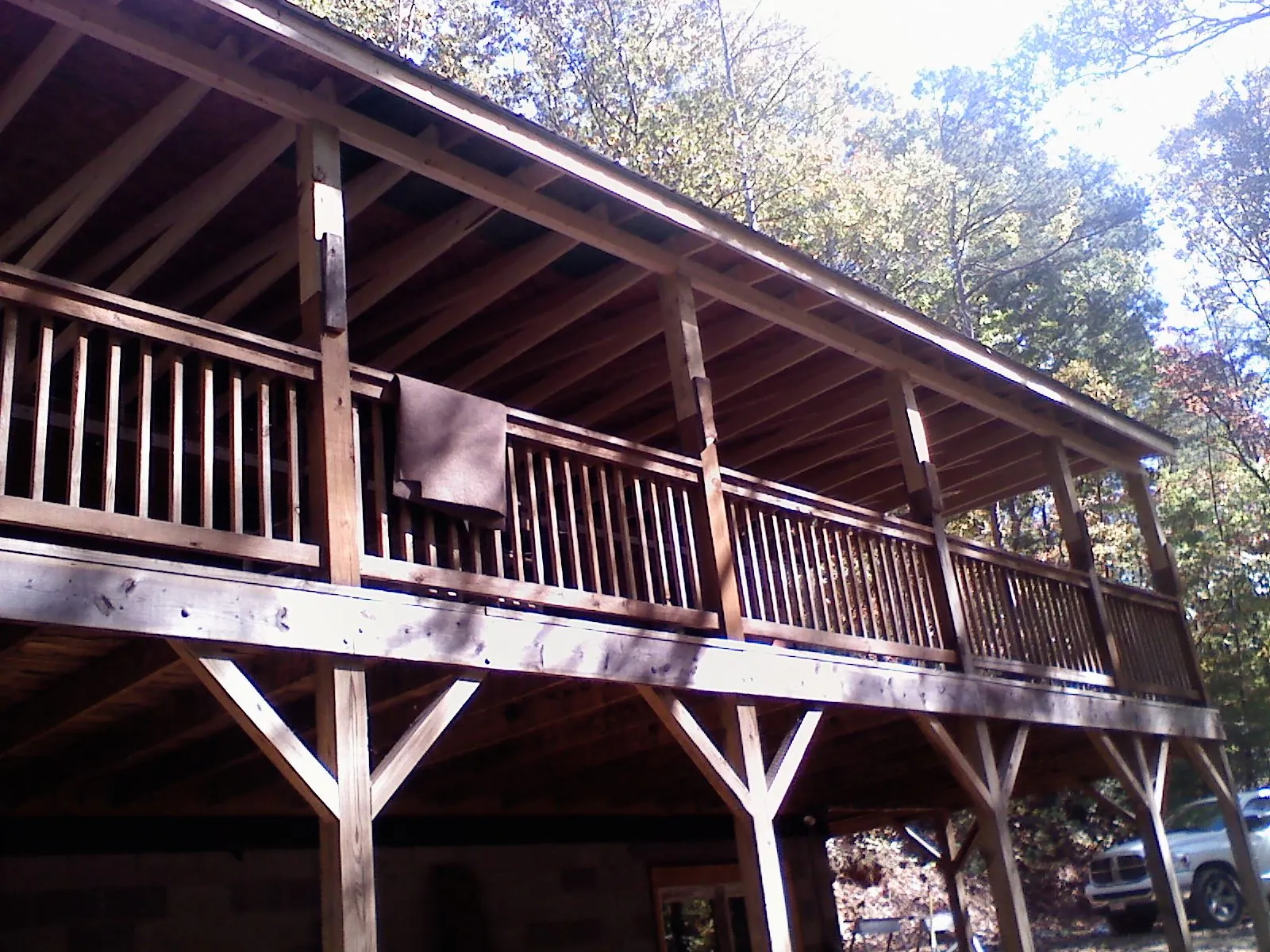 Timber framing under a new elevated porch and deck — Roof Leak Repair in Renovo by Roofing Brothers